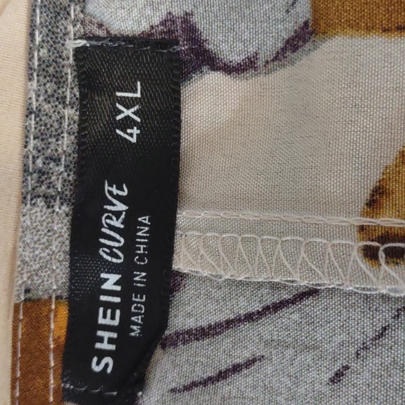 Shein Top 4X Boho Hippie Floral Silky Cottagecore Popover Hi Lo Hem Shirt Blouse - Picture 9 of 9